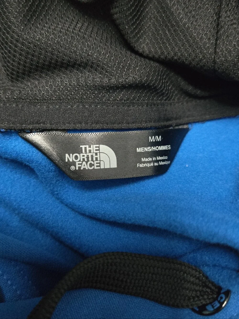 The North Face Logo Spell Out  Bright Blue Hooded Sweatshirt Pullover Mens M